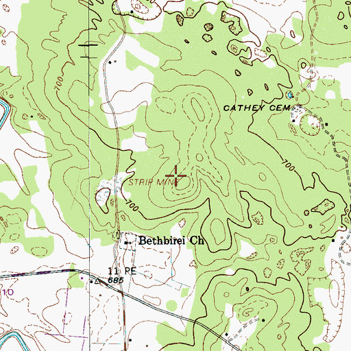Topographic Map of Rock Creek Division (historical), TN