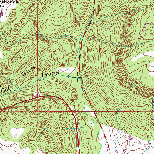 Topographic Map of The Gulf, AL