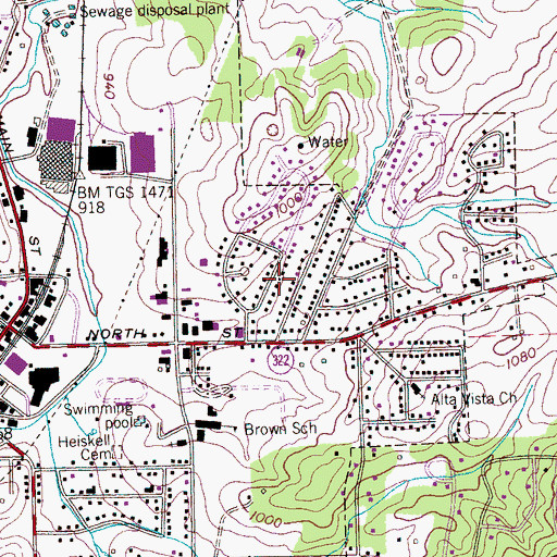 Topographic Map of Sweetwater Division (historical), TN