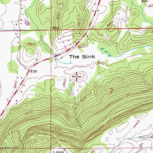 Topographic Map of The Sink, AL