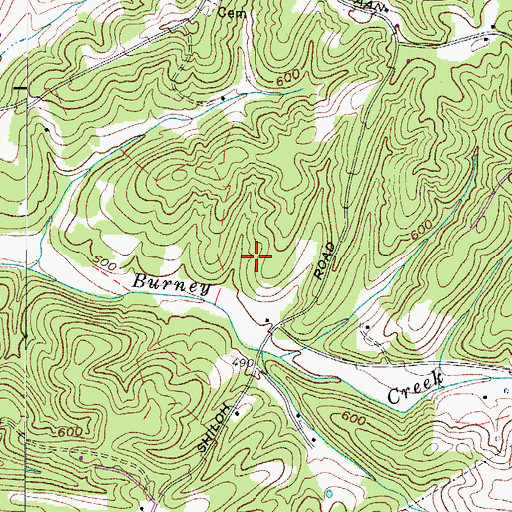 Topographic Map of Palmyra-Shiloh Division (historical), TN