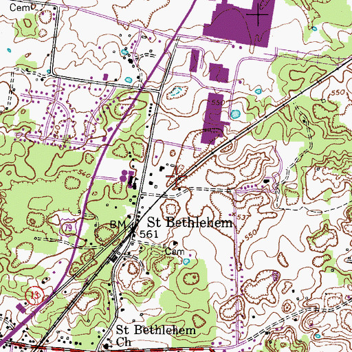 Topographic Map of St. Bethlehem Division (historical), TN