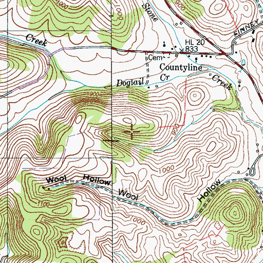 Topographic Map of Lynchburg Division (historical), TN