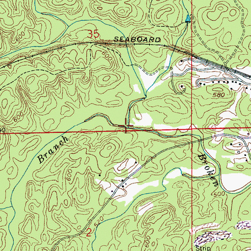 Topographic Map of Thomas Branch, AL