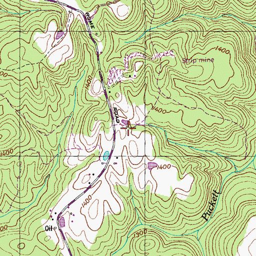 Topographic Map of Lancing Division (historical), TN