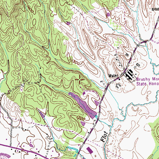 Topographic Map of Wartburg Division (historical), TN