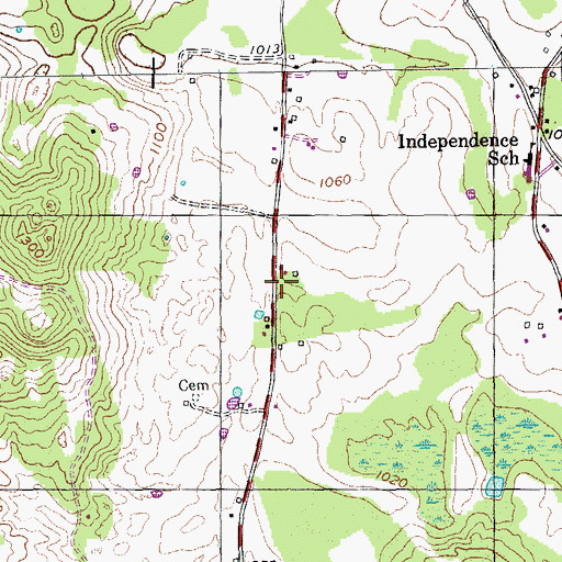 Topographic Map of Allons Division (historical), TN