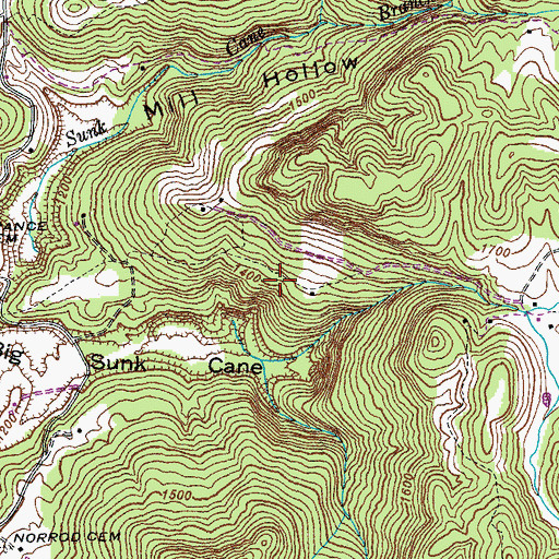 Topographic Map of Crawford Division (historical), TN