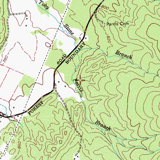 Topographic Map of Benton Division (historical), TN