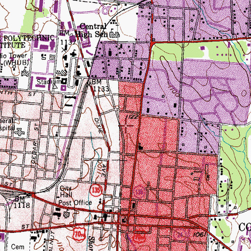 Topographic Map of Cookeville Division (historical), TN