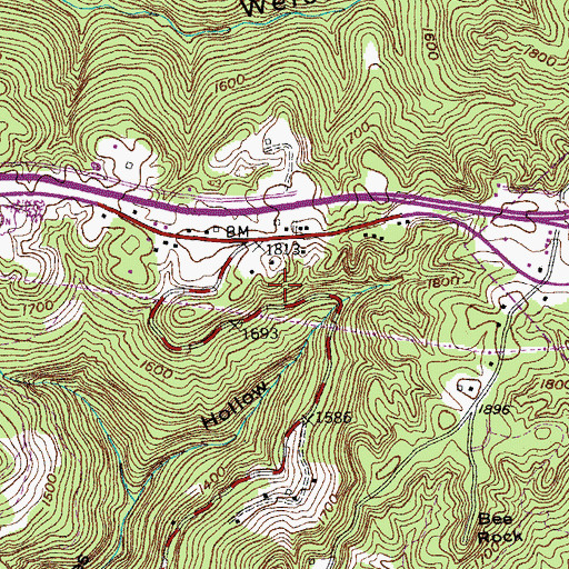 Topographic Map of Monterey Division (historical), TN