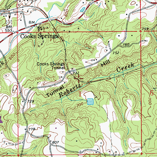 Topographic Map of Tunnel Hill, AL