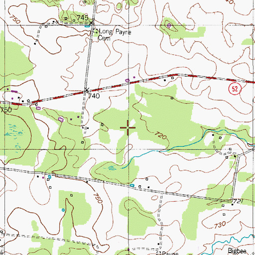 Topographic Map of Orlinda Division (historical), TN