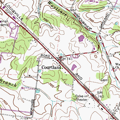 Topographic Map of Springfield-Greenbrier Division (historical), TN