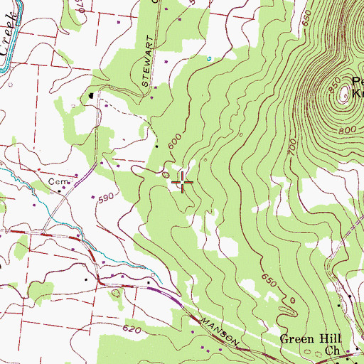 Topographic Map of Almaville Division (historical), TN