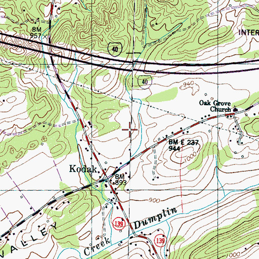 Topographic Map of Beech Springs Division (historical), TN