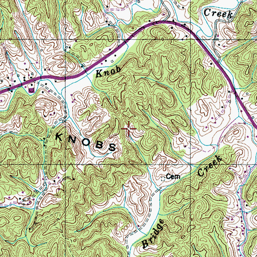 Topographic Map of Knob Creek Division (historical), TN