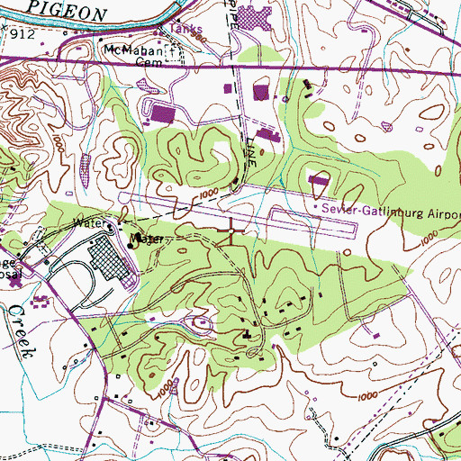 Topographic Map of Sevierville Division (historical), TN