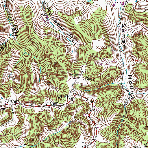 Topographic Map of Forks of the River Division (historical), TN