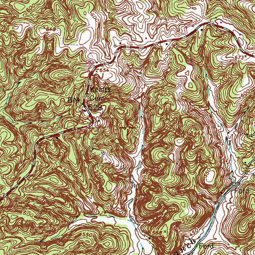 Topographic Map of Indian Mound-Bumpus Mills Division (historical), TN