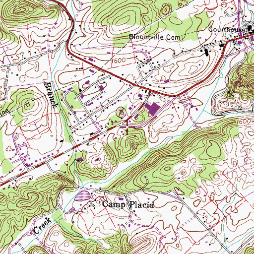 Topographic Map of Blountville Division (historical), TN