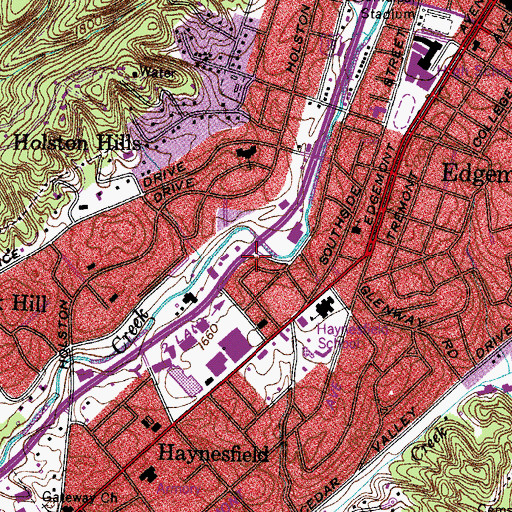 Topographic Map of Bristol Division (historical), TN
