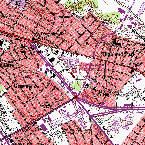 Topographic Map of Kingsport Division (historical), TN