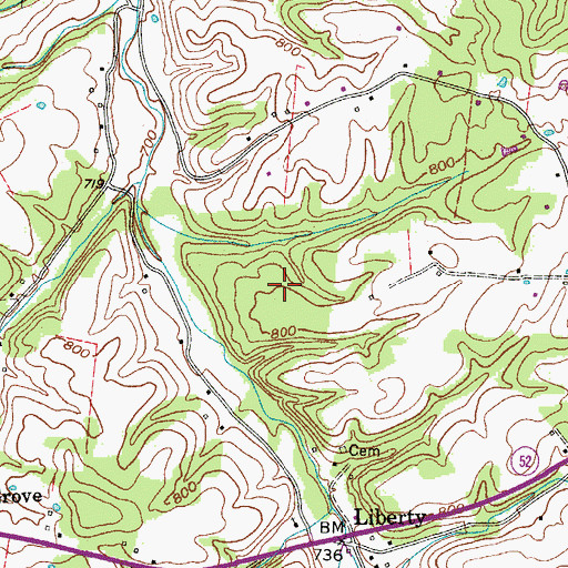 Topographic Map of Westmoreland Division (historical), TN