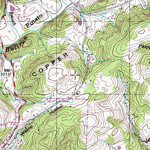 Topographic Map of Luttrell Division (historical), TN
