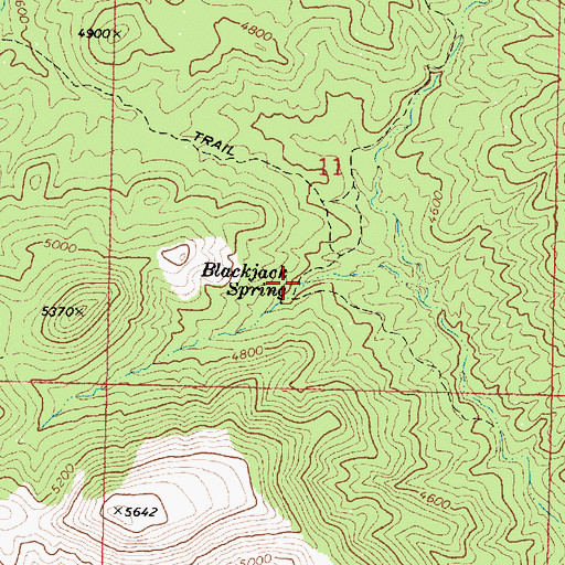 Topographic Map of Blackjack Spring, AZ