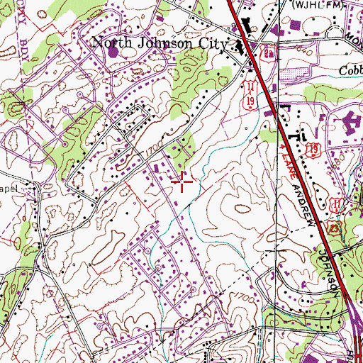 Topographic Map of Johnson City Division (historical), TN