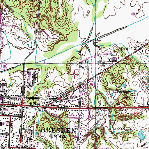 Topographic Map of Dresden Division (historical), TN