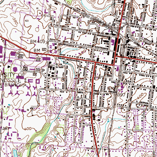 Topographic Map of Martin Division (historical), TN
