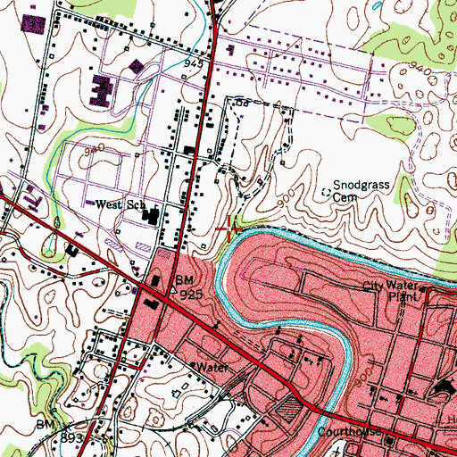 Topographic Map of Sparta Division (historical), TN