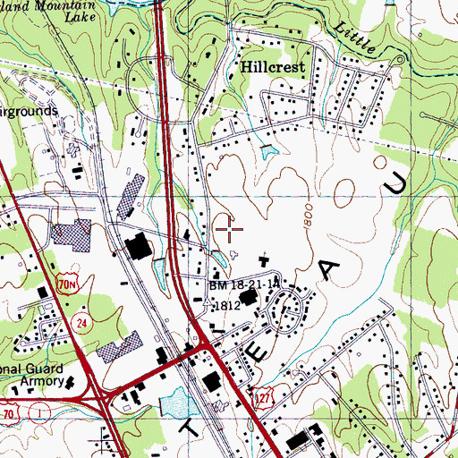 Topographic Map of Crossville Post Office, TN