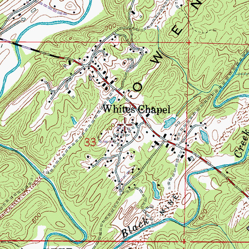 Topographic Map of Whites Chapel, AL