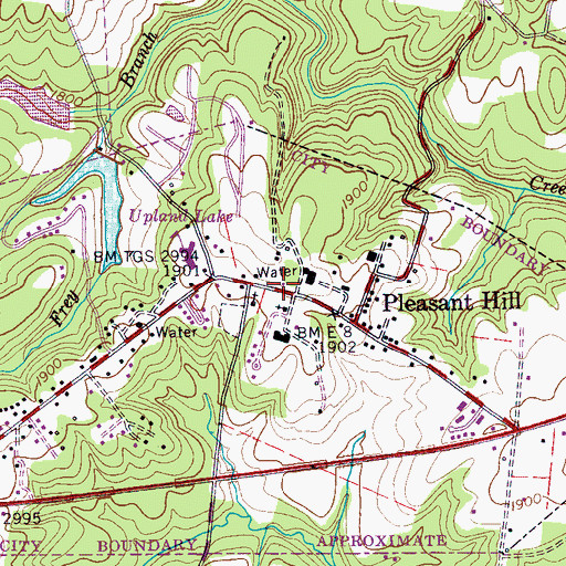 Topographic Map of Pleasant Hill Post Office, TN
