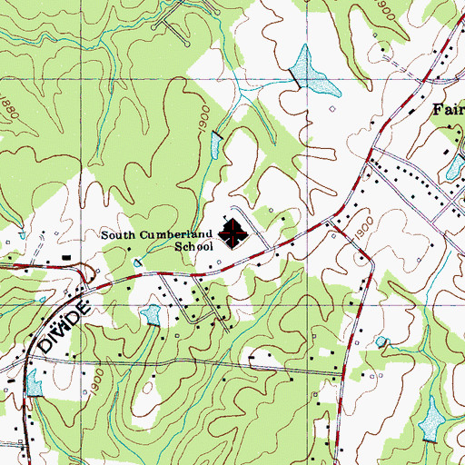 Topographic Map of South Cumberland Elementary School, TN