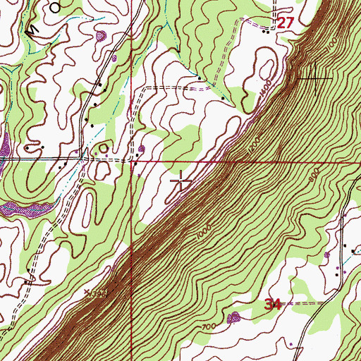 Topographic Map of WQEN-FM (Gadsden), AL