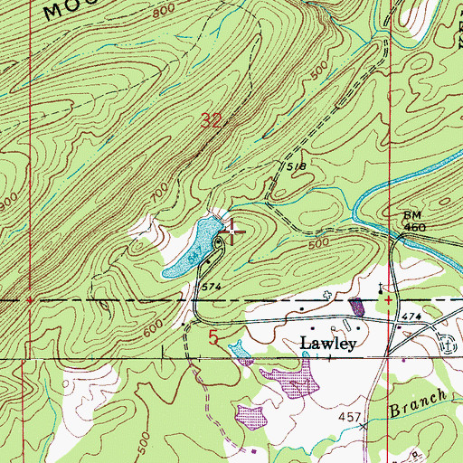Topographic Map of Hames Dam, AL