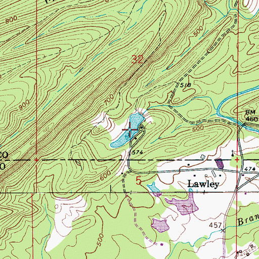 Topographic Map of Hames Lake, AL