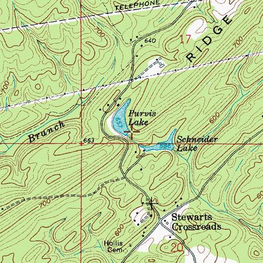 Topographic Map of Purvis Dam, AL