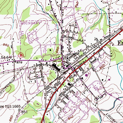 Topographic Map of Englewood Post Office, TN