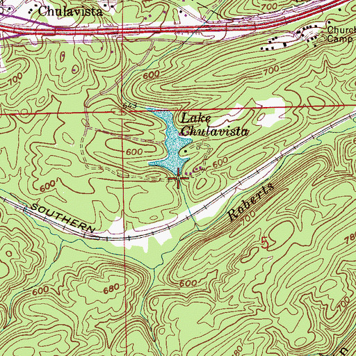 Topographic Map of Chulavista Dam, AL