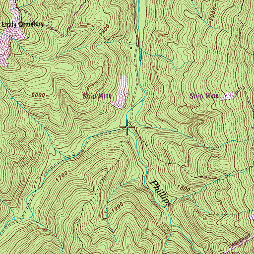 Topographic Map of East Fork Ligias Creek, TN