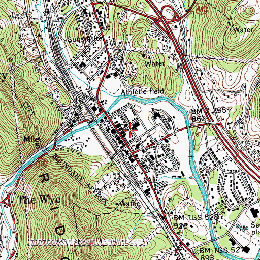 Topographic Map of Lake City Post Office, TN