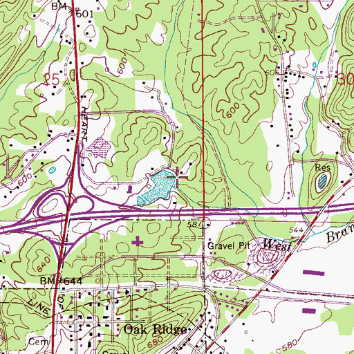 Topographic Map of Lewis Dam, AL