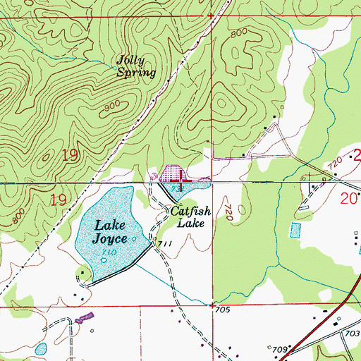 Topographic Map of Lake Melanie, AL