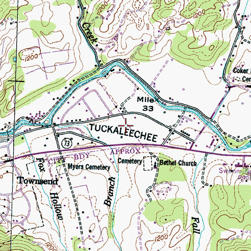 Topographic Map of Townsend Post Office, TN