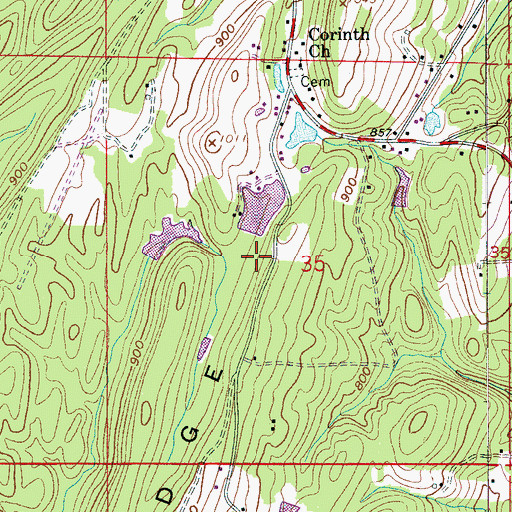 Topographic Map of Minith Dam, AL